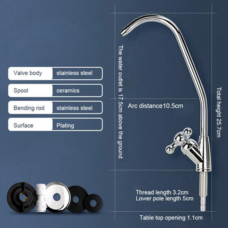 kf-S013e4fd1f44e4493acfe41e1837cb9c4F Water Purifier Faucet, Lead-Free Filtered Faucet Fits Reverse Osmosis Units or Water Filtration System Kitchen RO Faucet