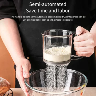 kf-S023eb92f00964e25904690a88bb3a6e9E Kitchen Baking Cake Flour Sieve 40 Mesh Semi-automatic Filter Sieve Flour Sieve With Capacity Scale
