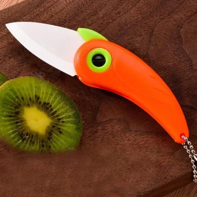 kf-S03c432fe07394e0e80f96ef28db3f731C 1PC Portable Ceramic Knife Creative Mini Cute Bird Multifunctional Foldable Fruit Knife Kitchen Tool