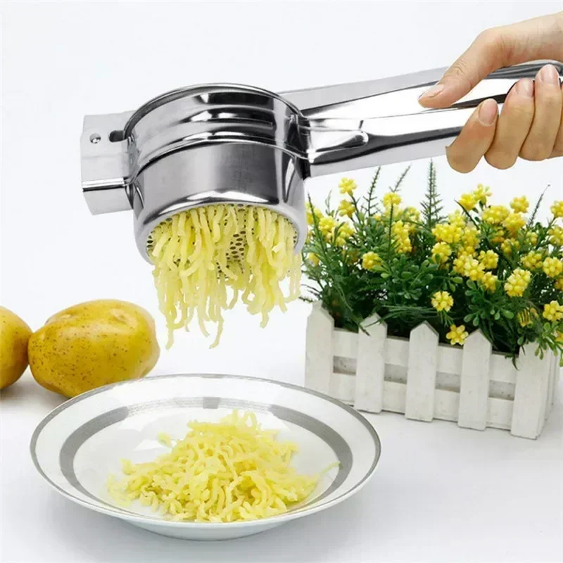 Masher RicerPress Mashed Potatoes Stainless Steel Crushing Puree Fruit Vegetable SqueezerJuicer Press Maker Kitchen Tools