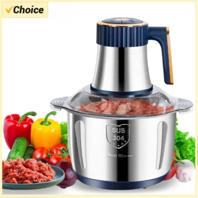 kf-S0c7678945a624792a0adbb4f7869f6189 5L Electric Meat Grinders Food Crusher Stainless Steel Multifunctional Vegetable Slicer Processor Chopper Kitchen Appliances