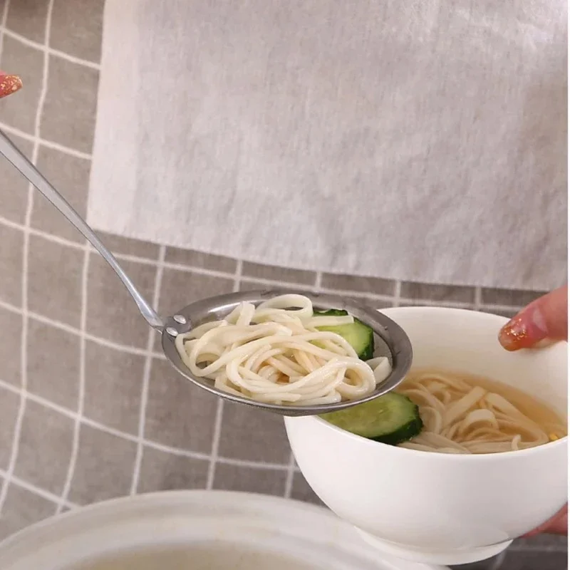 kf-S0d2833bf66f54f7390e6ffd92272adb7o Kitchen Multifunctional Filter Spoon Stainless Steel Fine Mesh Skimmer Filter Fried Food Net Household Cooking Tools