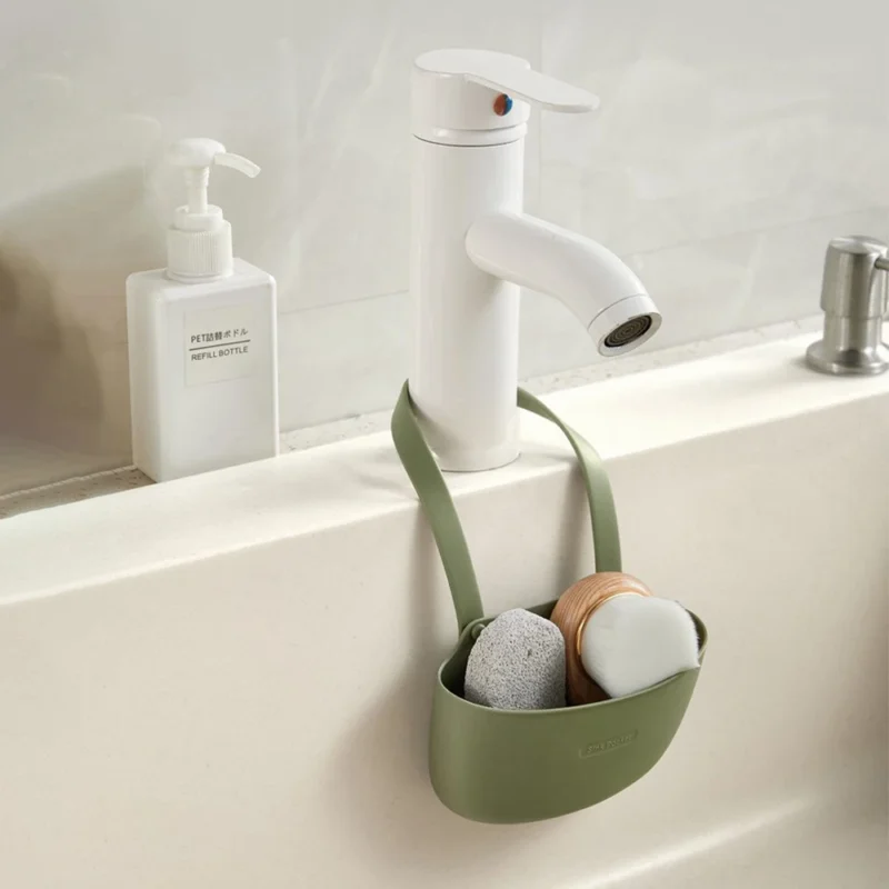 kf-S1766c4be04b74a3398a02004021557b4e Hanging Soap Sponge Holder, Double Draining Basket, Sink Storage Organizer,Bathroom Soap Shelf,Sink Drain Rack Kitchen Accessori