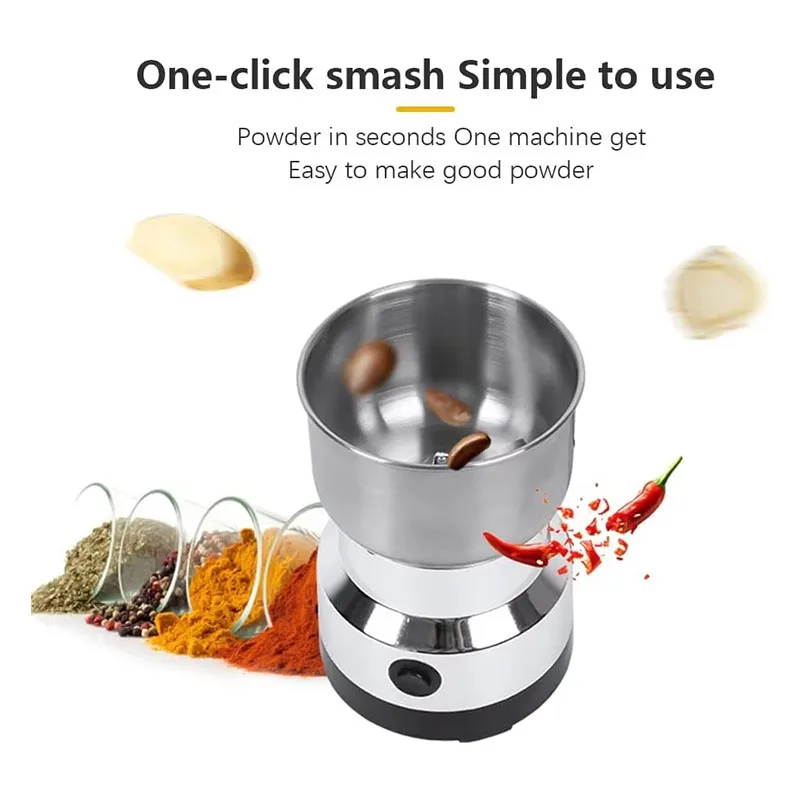 kf-S19693e60fdbc4592b281d97348e2f404H Kitchen Multifunctional 4 Blade Grain Grinder Coffee Chopping Home Electric Coffee Grinder Nut Bean Flavor Blender