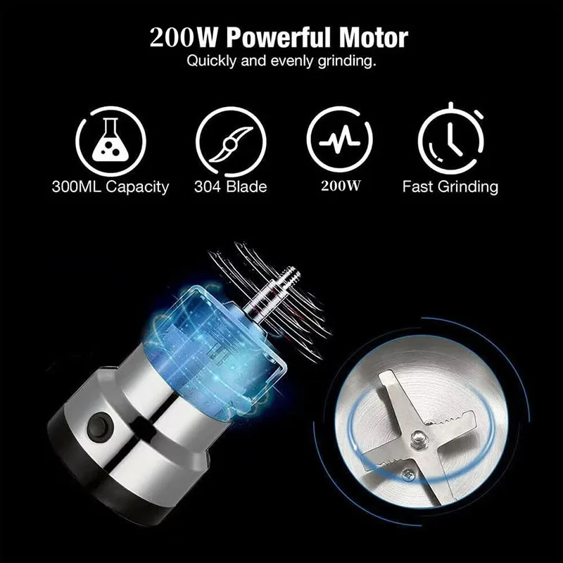 kf-S1f615638cb084246854e8277cd1807e1B Kitchen Multifunctional 4 Blade Grain Grinder Coffee Chopping Home Electric Coffee Grinder Nut Bean Flavor Blender