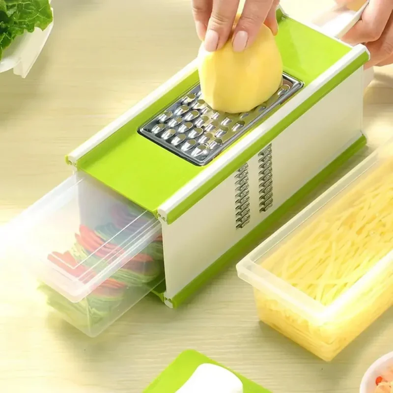 kf-S1fdb21408f954aa193c2065cda3dc9f2Q Multi-functional Manual Stainless Steel Vegetable Cutter Slicer Household Potato and Fruit Grater Creative Kitchen Gadgets