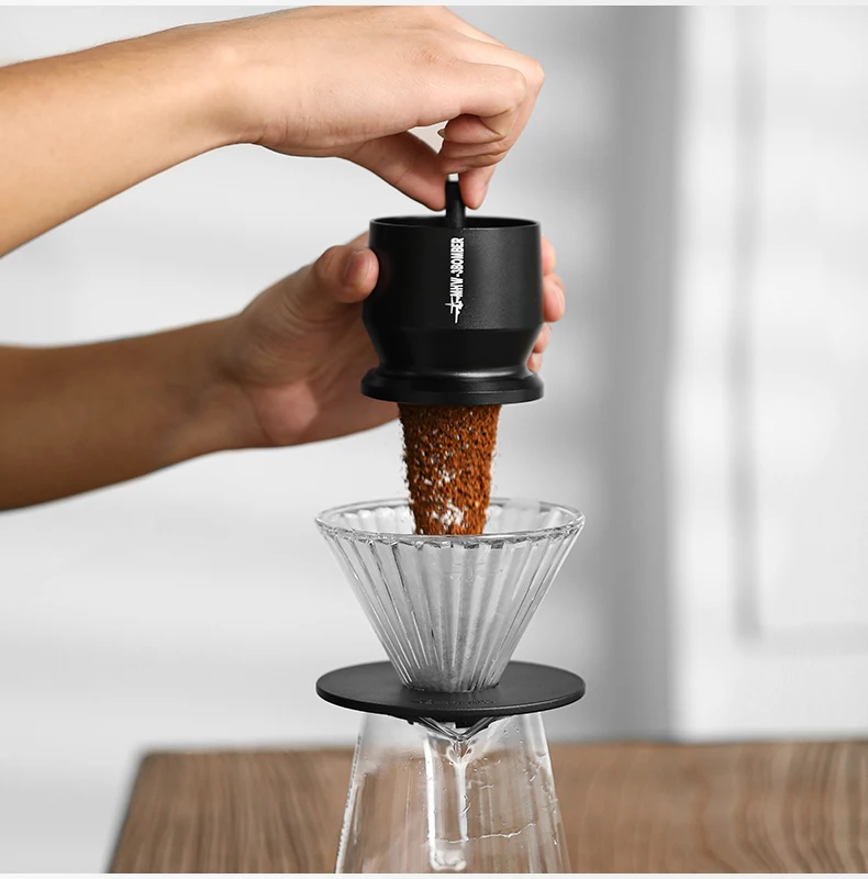 kf-S24275be204464057886cc037f8c64f85W MHW-3BOMBER Espresso Dosing Cup with Stirrer Aluminum Alloy Coffee Dosing Funnel Fit 51-54/58MM Portafilter Coffee Accessories