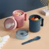 Portable Breakfast Cups 500ml Oatmeal Cereal Nut Yogurt Salad Cup with Lid Spoon School Lunch Box Microwave for Kitchen Tools