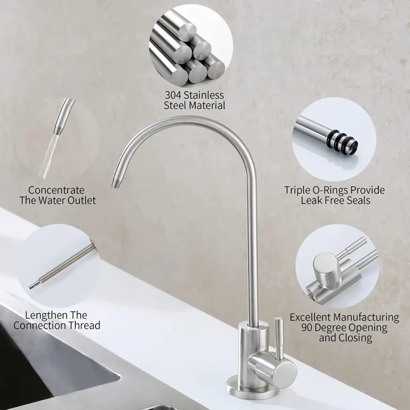 kf-S28cc09f012bf495195d78592a9b3246ek Water Purifier Faucet, Lead-Free Filtered Faucet Fits Reverse Osmosis Units or Water Filtration System Kitchen RO Faucet