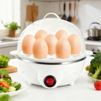 kf-S29cedf8ae0374adf96cd18ae84f43eada 1-Person Mini Egg Cooker Automatic Power off Multi-Functional Steamed Egg Boiled Egg Maker for Breakfast Home Kitchen Appliance