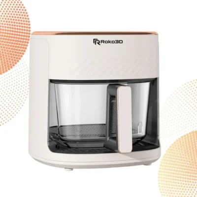 kf-S2b1304c4746141dea024ac9018f801bbc Glass Air Fryer 4.5 Quart NonToxic Basket for OilFree Frying Baking and Roasting in Home Kitchens LED Touch Panel Control with