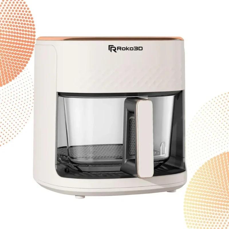 kf-S2b1304c4746141dea024ac9018f801bbc Glass Air Fryer 4.5 Quart NonToxic Basket for OilFree Frying Baking and Roasting in Home Kitchens LED Touch Panel Control with