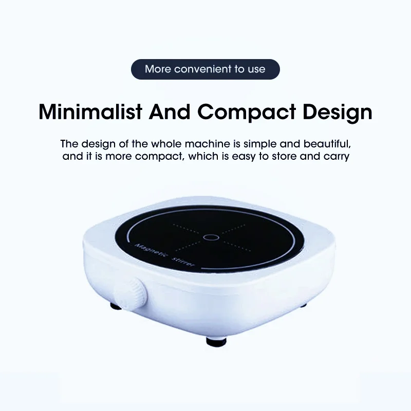 Magnetic stirrer, kitchen liquid mixing mini laboratory stirrer, portable stirring rod stirring plate 4000RPM, 1L capacity