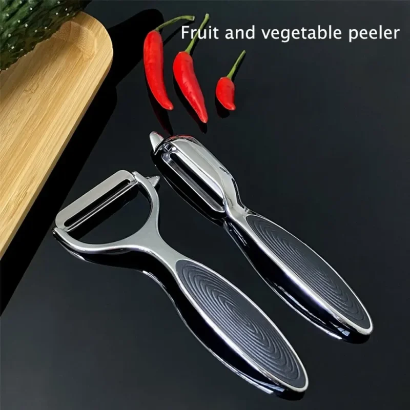 kf-S30f5879d5dc14294a8424c8c60b79d2bR Two-piece Stainless Steel Peeler Zinc Alloy Blade Multifunctional Vegetables and Fruits Peeling Knife Household Kitchen Tools
