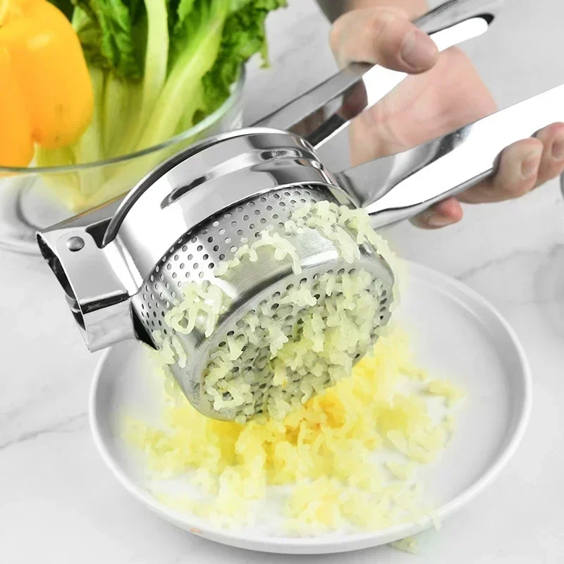 Masher RicerPress Mashed Potatoes Stainless Steel Crushing Puree Fruit Vegetable SqueezerJuicer Press Maker Kitchen Tools