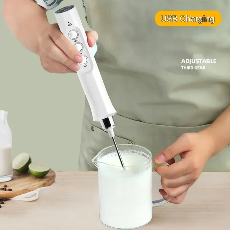 kf-S335a057ad5b346f880806b5dd68da2ffu Wireless Milk Foam USB Rechargeable Handheld Electric Foam Maker 3 Speeds for Latte Cappuccino Hot Chocolate Coffee Whisk Mixer