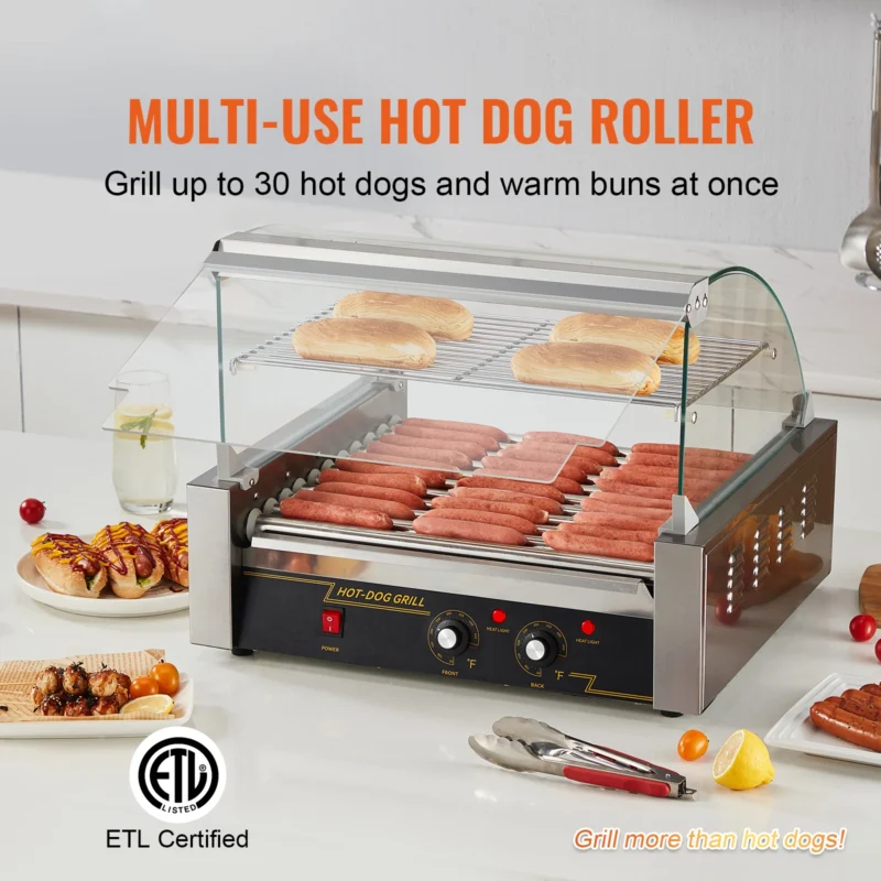 SucceBuy 5/7/11 Rods Commercial Hot Dog Roller Electric Sausage Maker Barbecue Grill Machine for Camping Party Home Appliance