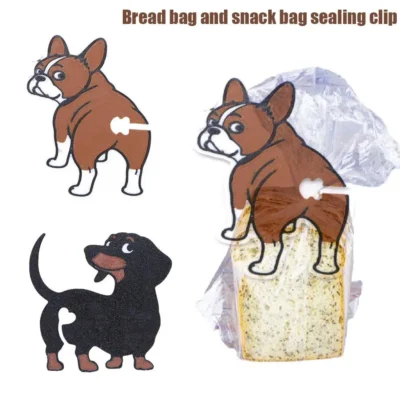 kf-S45b584f362c44d18b26efdb4aa2cd0f66 1pcs Dog Butt Bread Clip Tool Snack Seal Clip Sausage French Sausage Shape Cartoon Cute Bread Bag Clip Kitchen Accessories