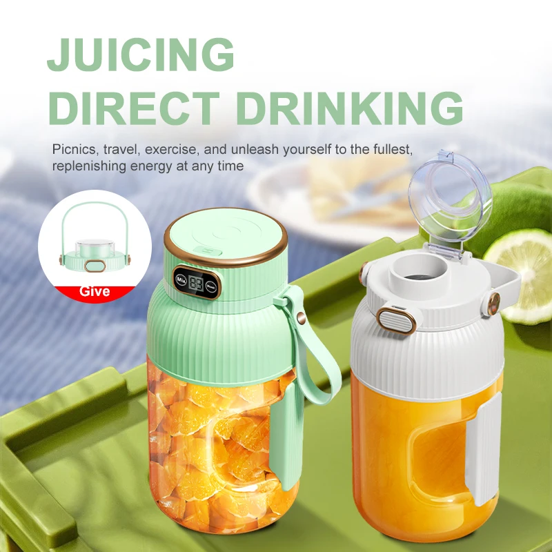kf-S4aae1bf168b4499d9a40c3c000962d1ef 1000ML Portable Juicer Blender Fruit Juicer USB Charging Lemon Orange Fruit Juicing Cup Smoothie Blender Machine Kitchen Tools