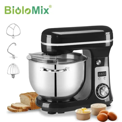 kf-S4f1b354cad7f440381fffeadf75602bdr BioloMix Kitchen Food Stand Mixer, Blender, Quiet Motor, Cream Egg Whisk, Whip Dough Kneader, 6-Speed, 1200 W, 6 L, DC