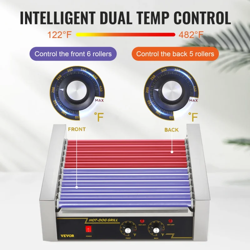 SucceBuy 5/7/11 Rods Commercial Hot Dog Roller Electric Sausage Maker Barbecue Grill Machine for Camping Party Home Appliance