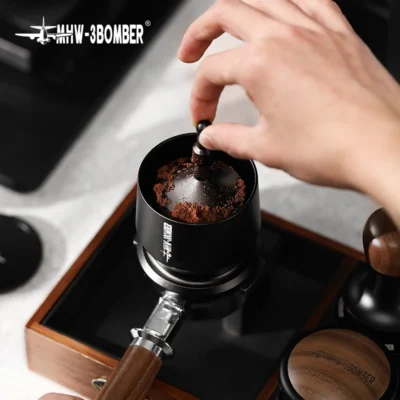 kf-S530765d4caf04f5f953169b85dfd4090S MHW-3BOMBER Espresso Dosing Cup with Stirrer Aluminum Alloy Coffee Dosing Funnel Fit 51-54/58MM Portafilter Coffee Accessories
