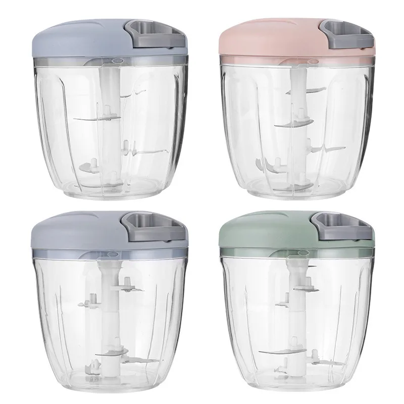 kf-S582b370fdf5b4f29b0b5f5a27f807834W Xiaomi Manual Crusher Vegetable Cutter 500/900ML Chili Onion Garlic Chopper Hand Pull Vegetable Cutter Kitchen Cooking Tools