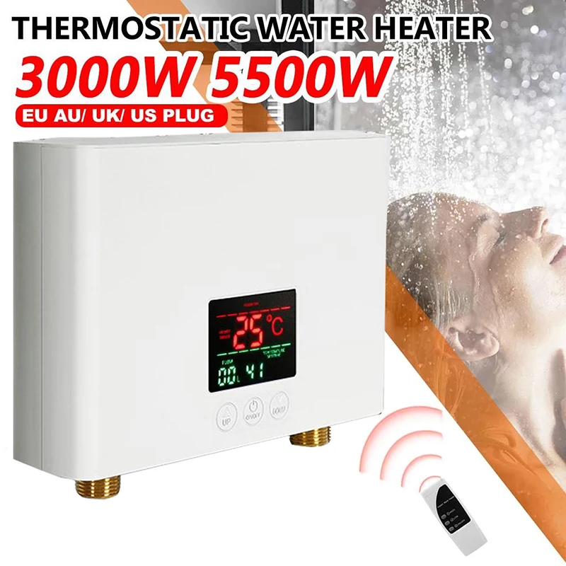 kf-S60c5cb4961a74cba957e619b876c806cN 110V/220V Instant Water Heater 3000W/5500W Wall-Mounted Electric Heaters for Bathroom Hot Water Shower and Home Kitchen Heating