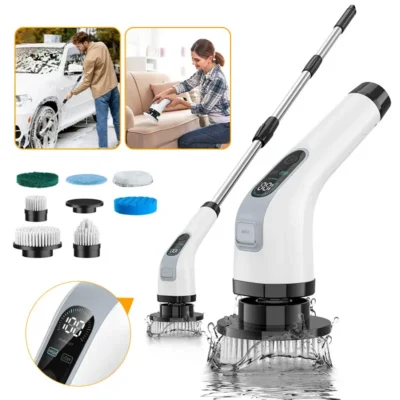 kf-S62217f3fd07140a6907b6eb9746f90c6f Electric Cleaning Brush Cordless Handheld Shower Scrubber Spin Cleaner Multifunctional Cleaner with 7PCS Heads Bathroom Kitchen