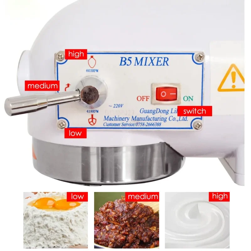 kf-S64afb68faa6244c39acdfcaccde30e4eB 5L Commercial Mixer Machine 3 Speed 3 Functions Dough Hook Egg Beater Whisk Stainless Steel Food Chef Machine For Baking Kitchen