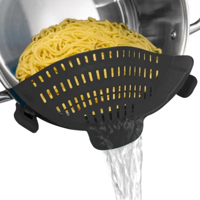 kf-S665651ea1c174db79429e31595ac4e0e1 1pc, Strainer, Silicone Pot Strainer, Adjustable Silicone Clip On Strainer For Pots Pans And Bowls, Kitchen Pot Strainer