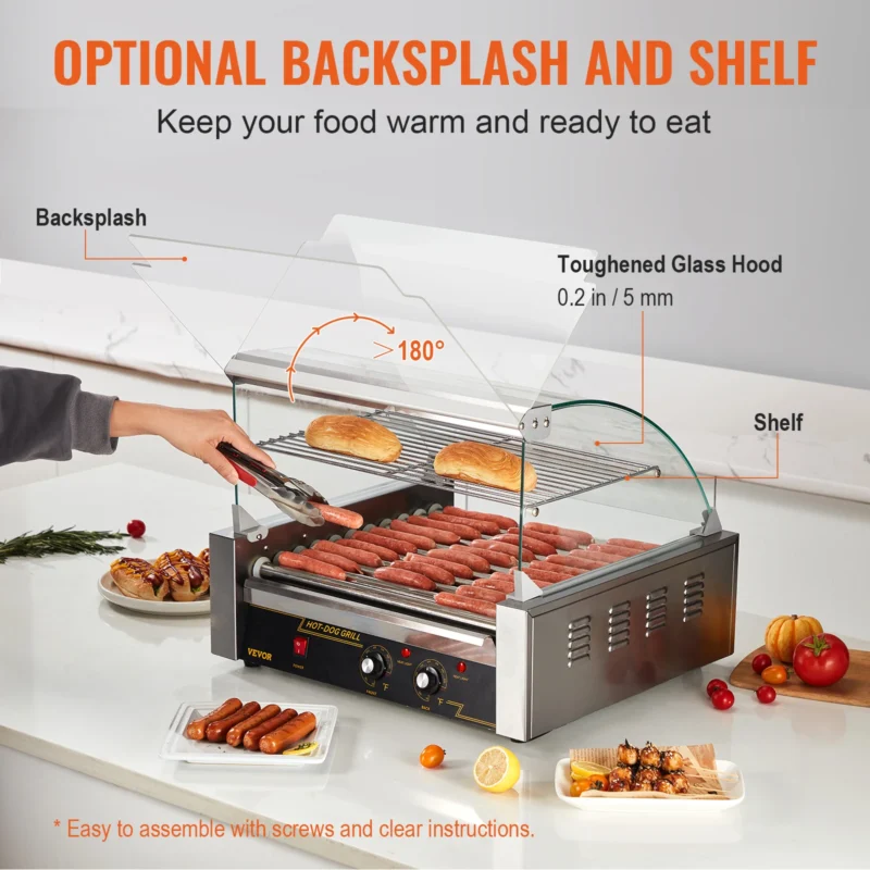 SucceBuy 5/7/11 Rods Commercial Hot Dog Roller Electric Sausage Maker Barbecue Grill Machine for Camping Party Home Appliance