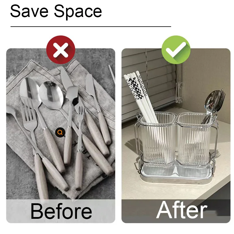 kf-S73ef5c404ef14b0b9a310e9dae60df52t Kitchen Cutlery Holder Desktop Cutlery Drain Rack Nordic Light Luxury Cutlery Storage Rack Fork Spoon Holder Tableware Organizer