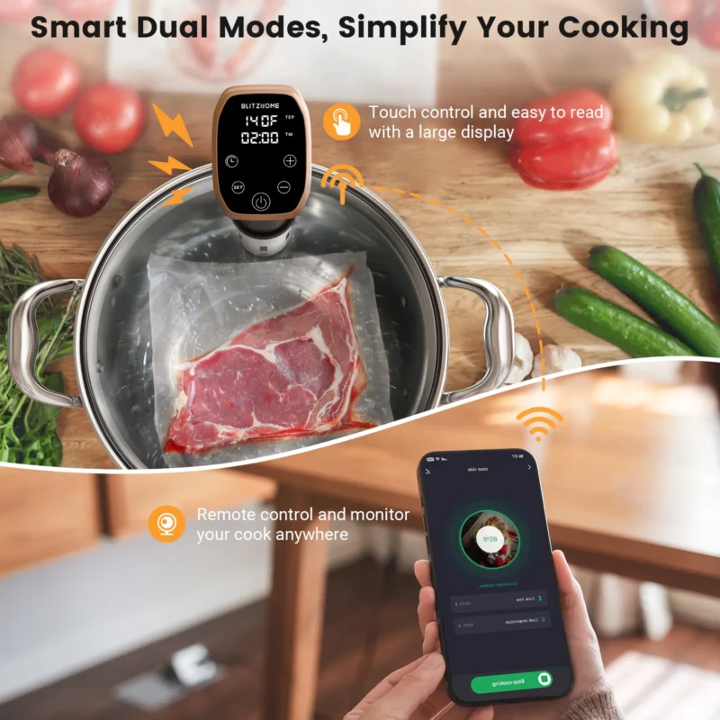 kf-S7583cb3dffe145428bf262b7eae9cb3bK BLIITZHOME Slow Cooker IPX7 Waterproof WiFi Connectivity Versatile Cooking Food Preparation Appliance for kitchen Cooking