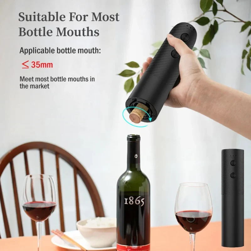 kf-S760c6b721e9f460ca3125de30050e4a0v Electric Wine Bottle Opener Automatic Red Wine Corkscrew Rechargeable Wine Opener One-click Button Wine Tools Kitchen Products