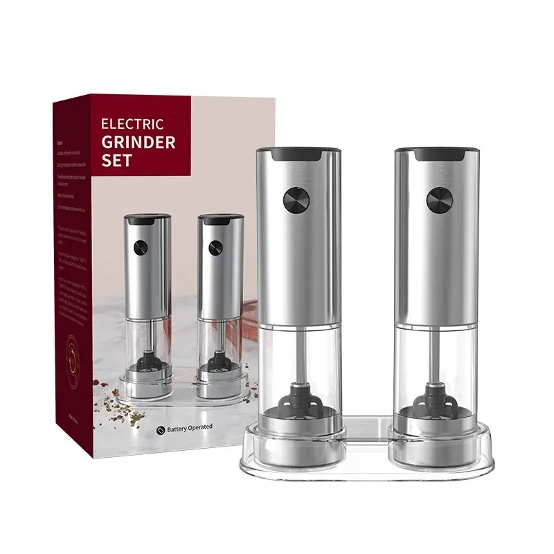 kf-S76197ac9c16741b98041feedf54607fd0 Electric Automatic Mill Pepper And Salt Grinder With LED Light Adjustable Coarseness Grinder Kitchen Tools