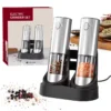 kf-S7840b68824ca436c84fbce979a886ccdM 1/2PCS Electric Salt And Pepper Grinder with LED Light Gravity Sensing Adjustable Spice Mills Cordless Automatic Kitchen Gadget