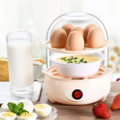 kf-S790e84bfaf494f338e395573f253452ca Multifunctional Egg Boiler Electric Egg Steamer Cooking Breakfast Machine Double Layers Egg Cooker Mini Steamer Poacher Kitchen