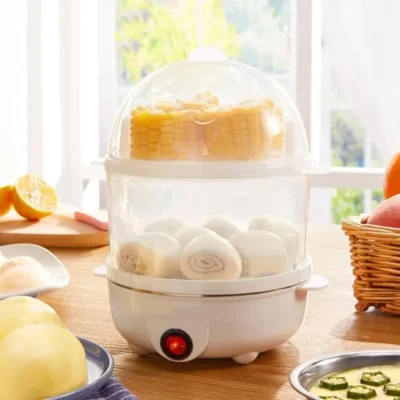 kf-S7f837c8253764765a61bb7da22960903V 110V/220V Multifunctional Electric Egg Boiler Double Layers Egg Cooker Mini Steamer Poacher Kitchen Cooking Breakfast Machine