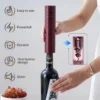 kf-S844ba338dcf34cc3ab9cbd69d7c8e2fcd Electric Wine Bottle Opener Automatic Red Wine Corkscrew Rechargeable Wine Opener One-click Button Wine Tools Kitchen Products