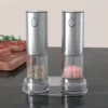 kf-S96651610496a4475b3e8b794a9dbfbecZ 1/2PCS Electric Salt And Pepper Grinder with LED Light Gravity Sensing Adjustable Spice Mills Cordless Automatic Kitchen Gadget