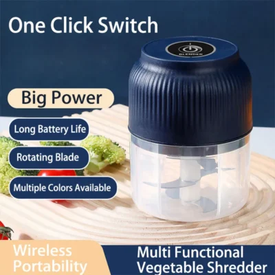 kf-S9d467f00c7ba4377a50f37ad305d326cy 250ml Mini Wireless USB Rechargeable Electric Vegetable Chopper Garlic Crusher Food Chopper for Kitchen Gadgets for Garlic
