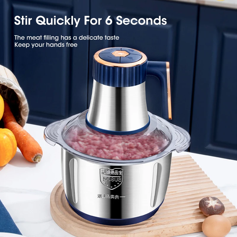 kf-S9ef8ea9337854647b617b31ec9aae8401 5L Electric Meat Grinders Food Crusher Stainless Steel Multifunctional Vegetable Slicer Processor Chopper Kitchen Appliances