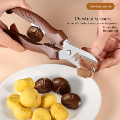 kf-Sa070611af3274860be83efbf46789215D Multipurpose Chestnut Scissors Peeler Chestnut Shell Peeling and Leather Clip Cross Cutting Knife Chestnut Peeler For Kitchen
