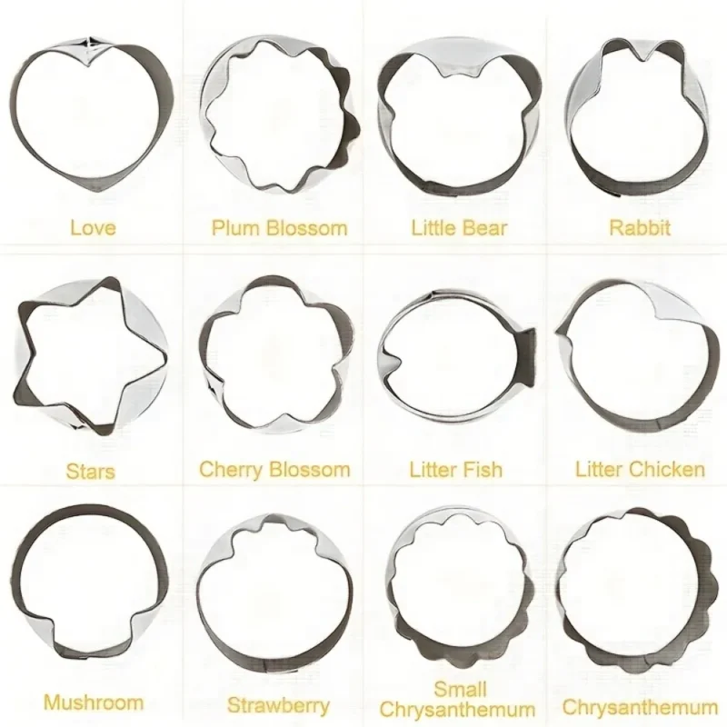 kf-Sa0892977ba9443118fc2ad7b5ab8556bC 12pcs/set Vegetable Cutter Shapes Stainless Steel Cookie Cutters Fruit Stamps Cake Decorating Molds Salad Making Kitchen Tools