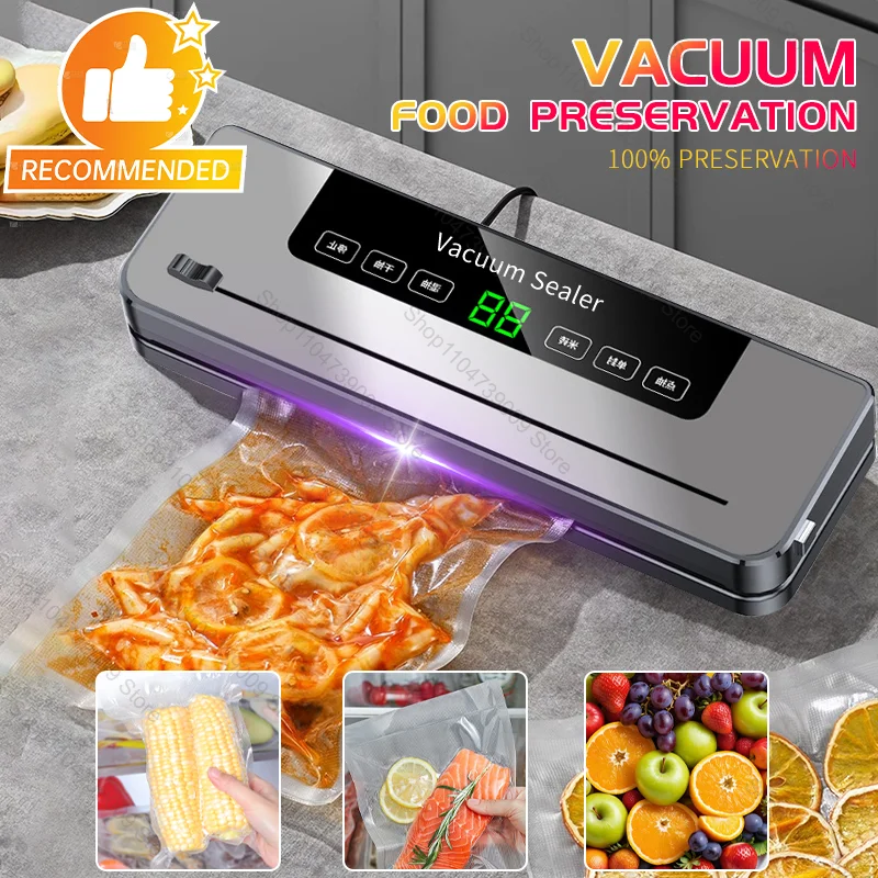 kf-Sa5c3bd3795f24d408cc44da4535e247bb Electric Vacuum Sealer Built-in Cutter Kitchen Food Storage Seal Touch Button Dry/Wet Food Sealing Vacuum packaging machine