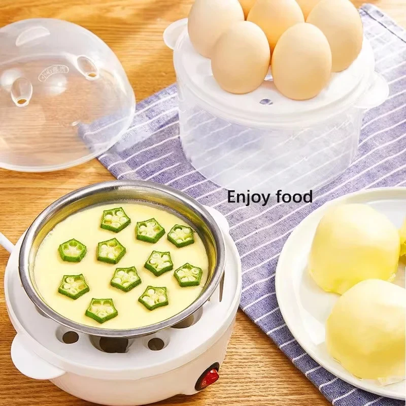kf-Sa8bdadd4e6f441bebf380df21471a67dl Multifunctional Egg Boiler Electric Egg Steamer Cooking Breakfast Machine Double Layers Egg Cooker Mini Steamer Poacher Kitchen