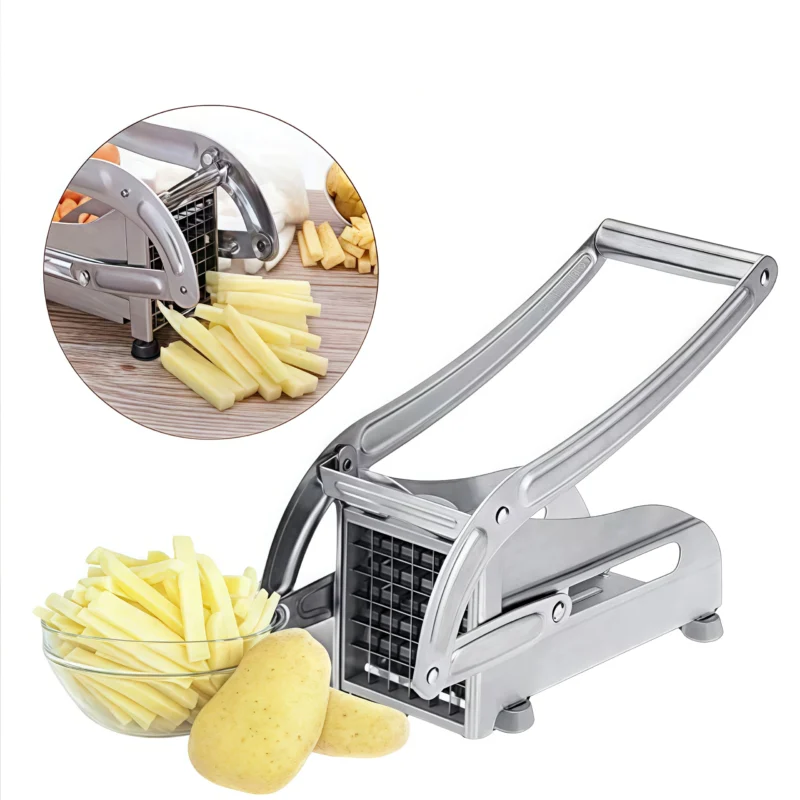 1pc manual stainless steel vegetable slicer -430 level square blade potato cucumber slicer, multifunctional kitchen tool