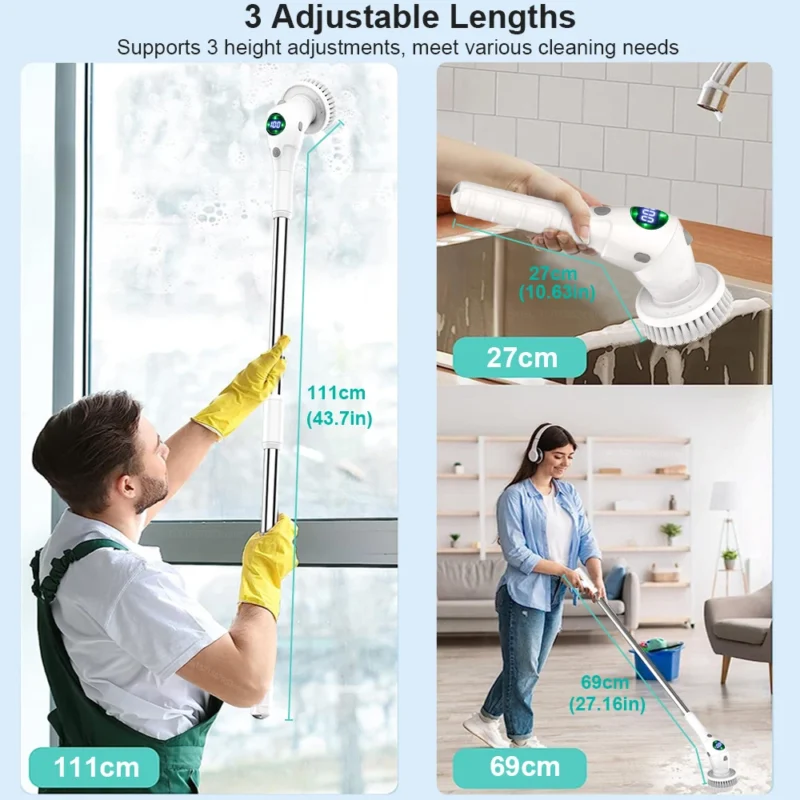 kf-Sb9529aa05cd3497a8dc56303b9ca125aj Electric Cleaning Brush 8 in 1 Multifunctional Household Wireless Rotatable Cleaning Brush For Bathroom Kitchen Windows Toilet
