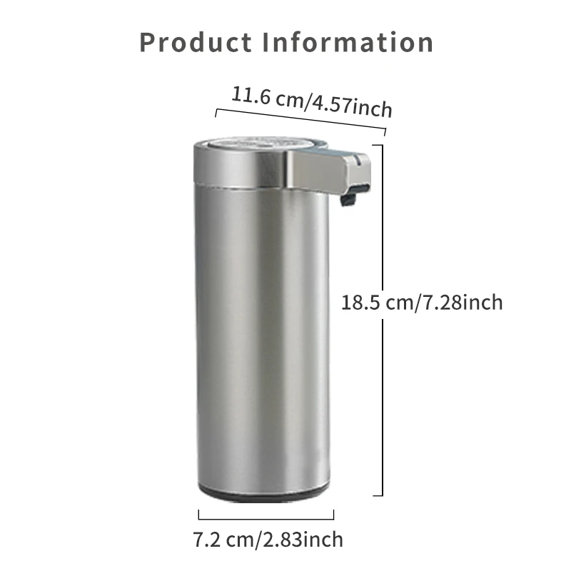 Kitchen Soap Machine Automatic Sensor Out of Hand Sanitizer Smart Electric Body Wash Soap Dispenser 304 Stainless Steel